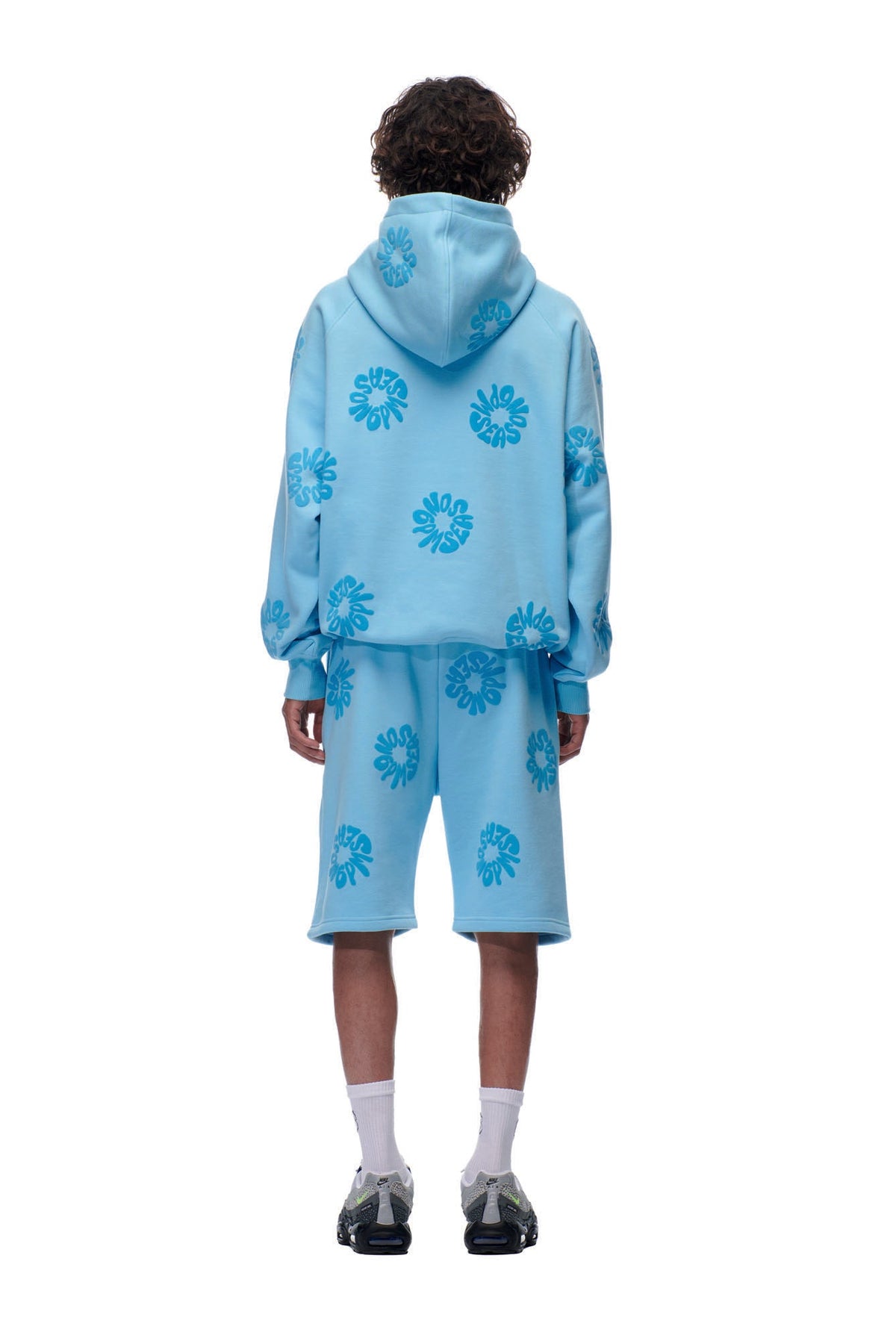 FLOWER HOODIE BABY BLUE