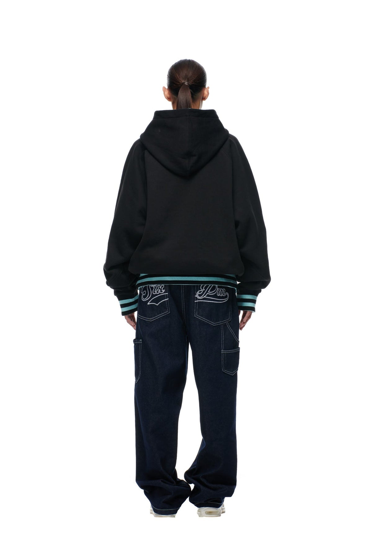 ONLY WEAR REVERSIBLE HOODIE BLACK/TURQUOISE
