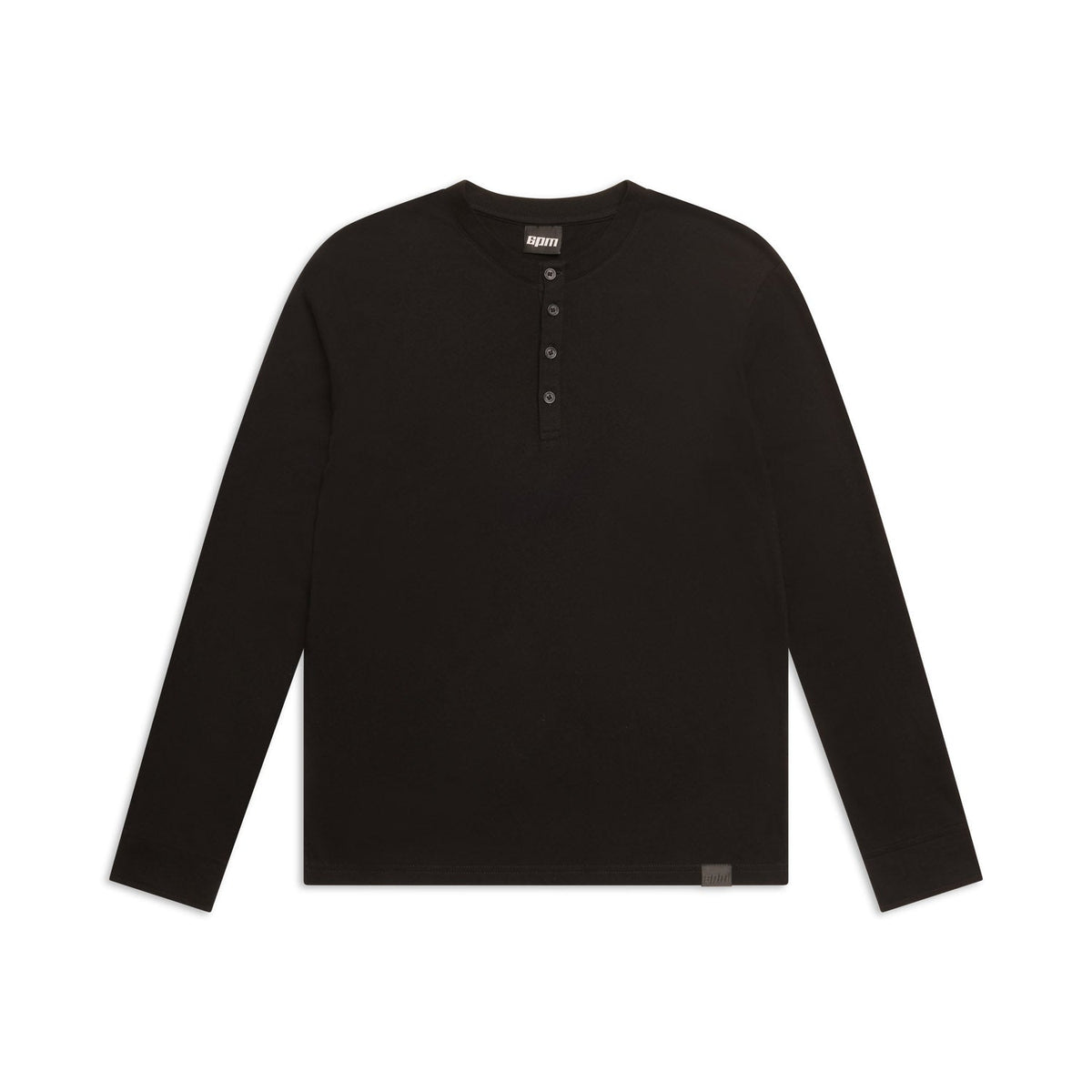 BUTTONED SLIM FIT LS BLACK