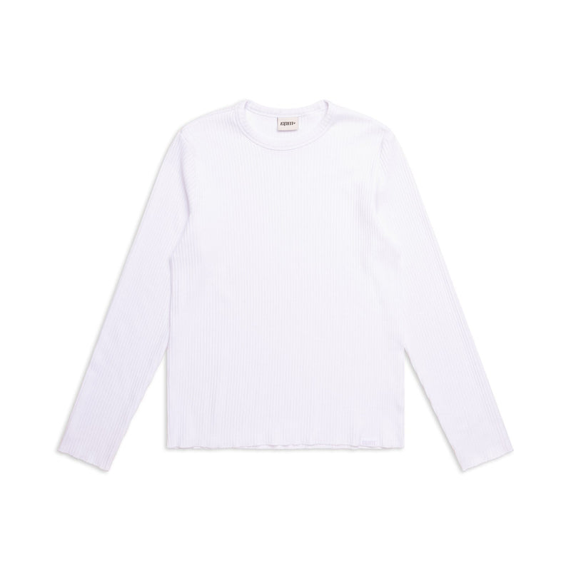 6PM+ RIBBED LS WHITE