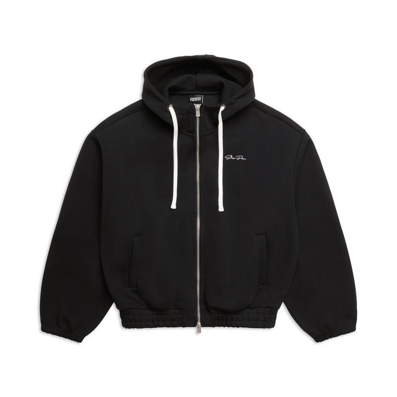 BOXY ZIP HOODIE BLACK