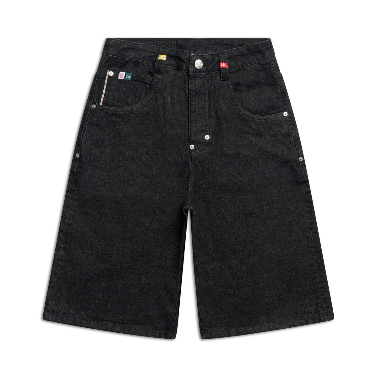 SELVEDGE RAW DENIM SHORTS BLACK