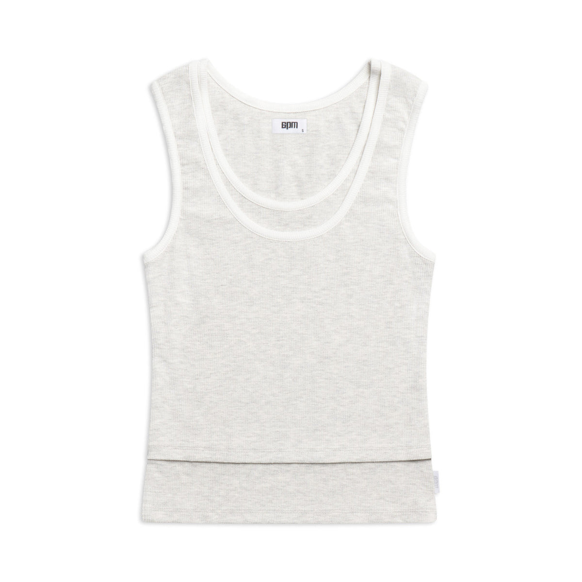 WMNS DOUBLE LAYER TANKTOP LIGHT GREY MELANGE