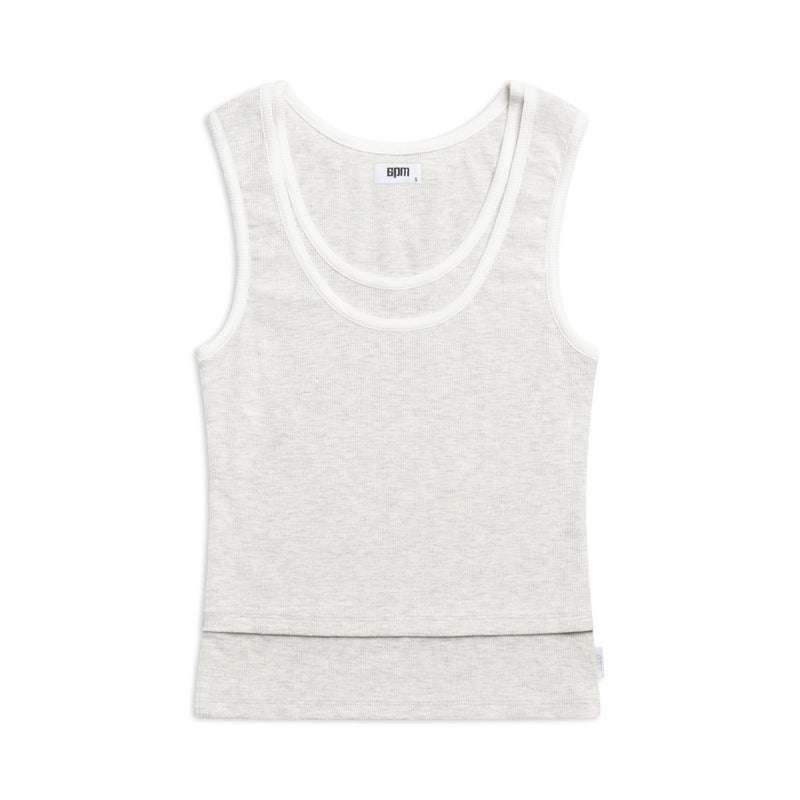 WMNS DOUBLE LAYER TANKTOP LIGHT GREY MELANGE