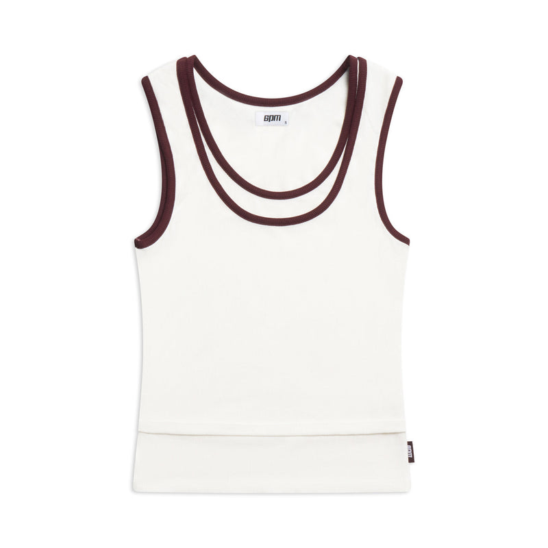 WMNS DOUBLE LAYER TANKTOP COCONUT WHITE