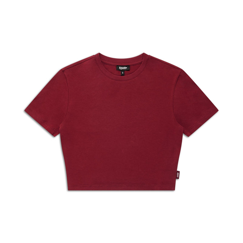 WMNS CROPPED T-SHIRT WINE RED