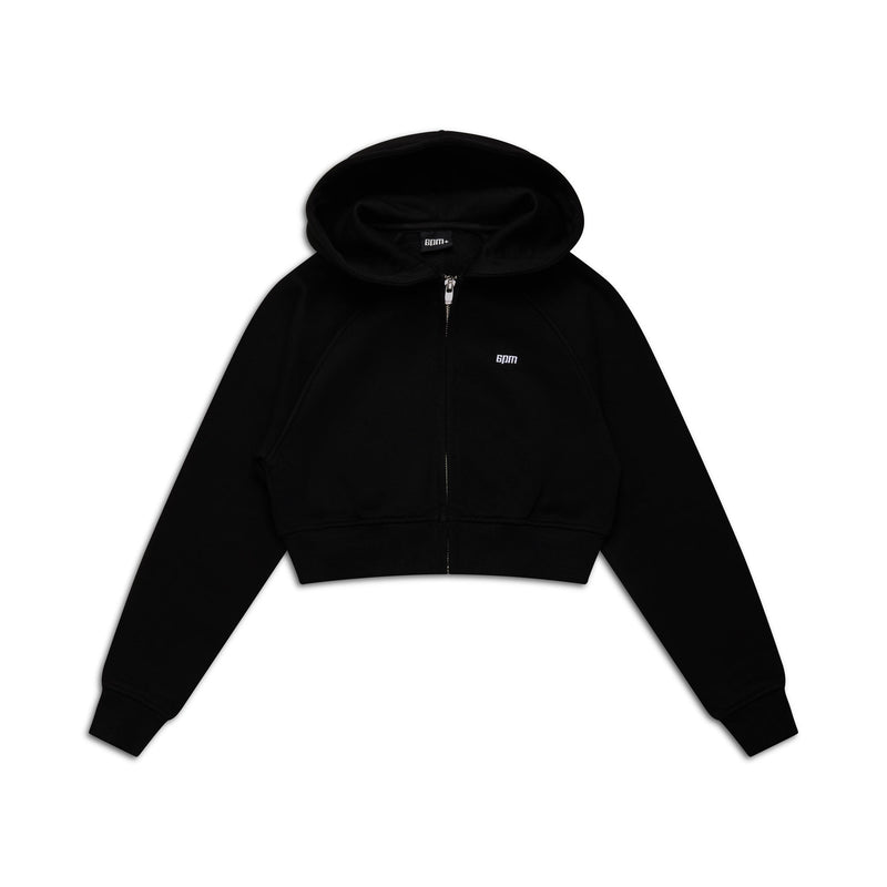 WMNS CROPPED ZIP HOODIE BLACK