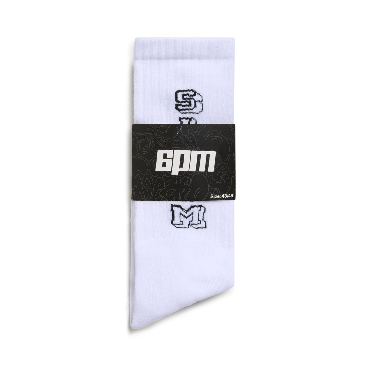 COLLEGE SOCKS BLACK WHITE