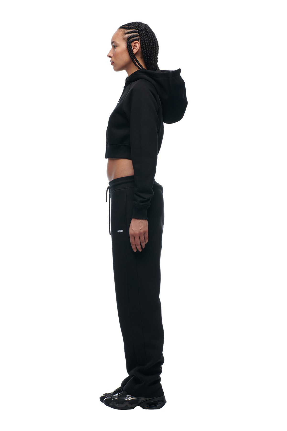 WMNS CROPPED ZIP HOODIE BLACK