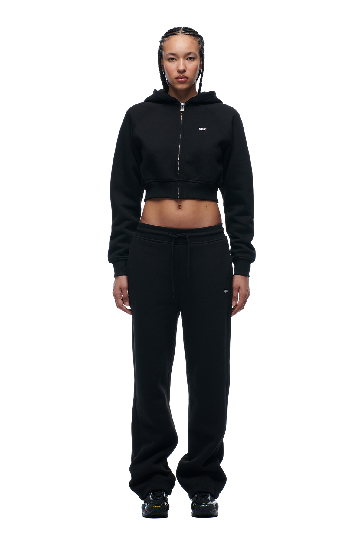 WMNS CROPPED ZIP HOODIE BLACK