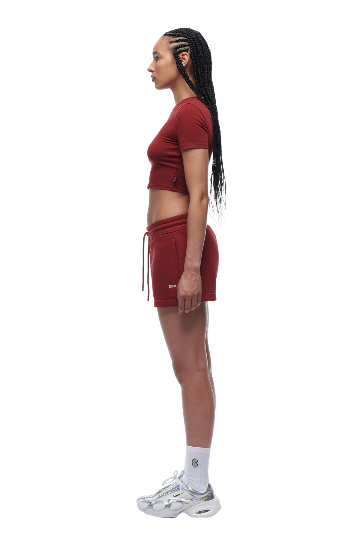 WMNS CROPPED T-SHIRT WINE RED