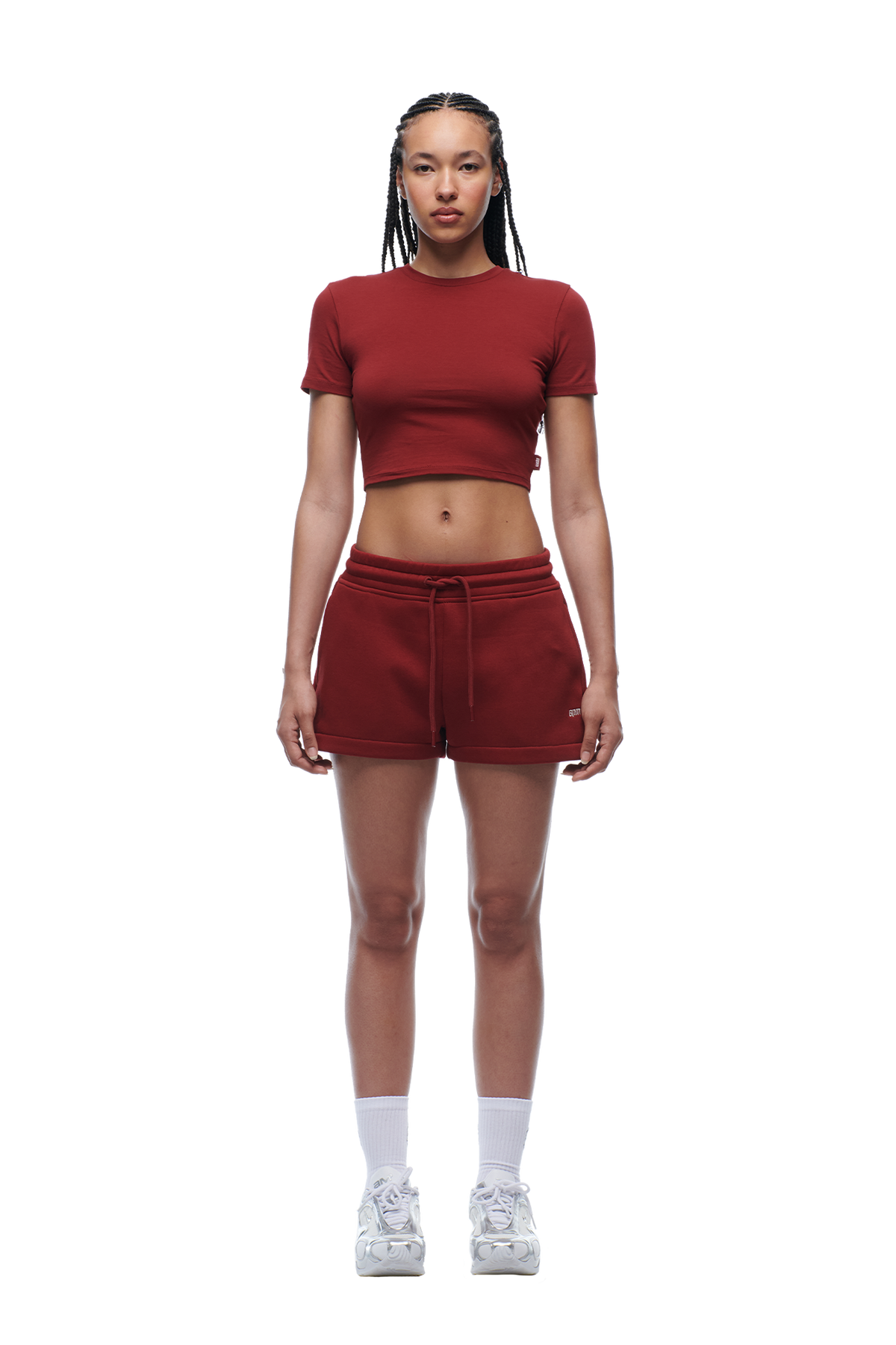 WMNS CROPPED T-SHIRT WINE RED