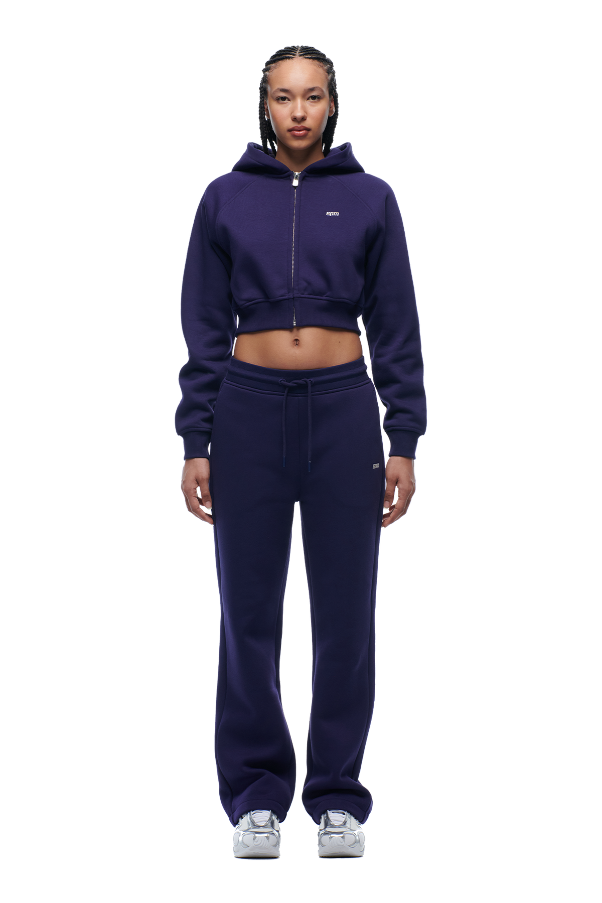 WMNS CROPPED ZIP HOODIE ORBIT BLUE