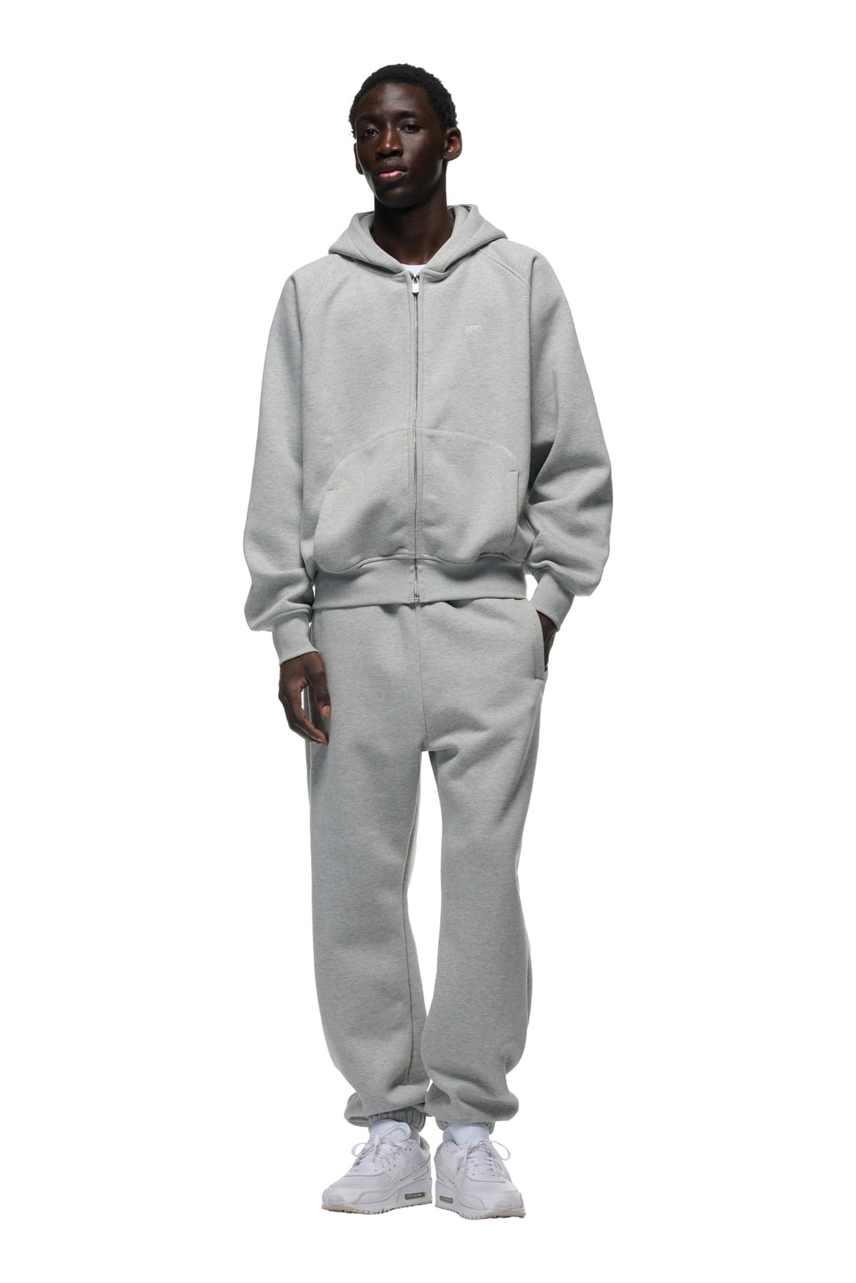 ZIP HOODIE GREY MELANGE