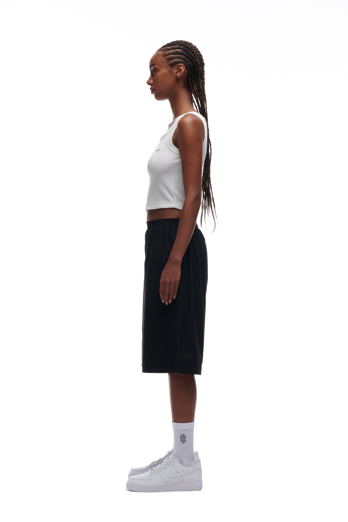 WAFFLE KNIT CROP TOP WHITE