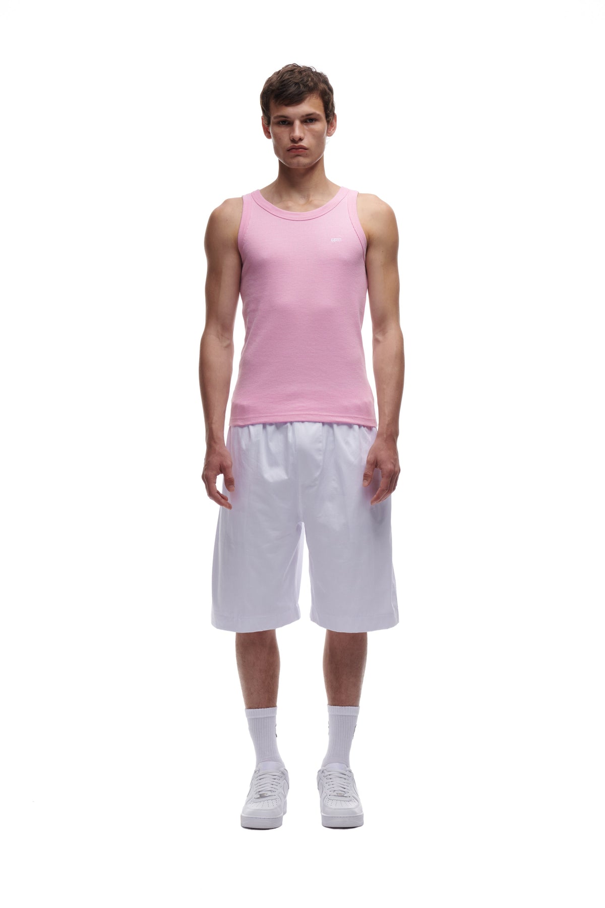WAFFLE KNIT TANK TOP BABY PINK