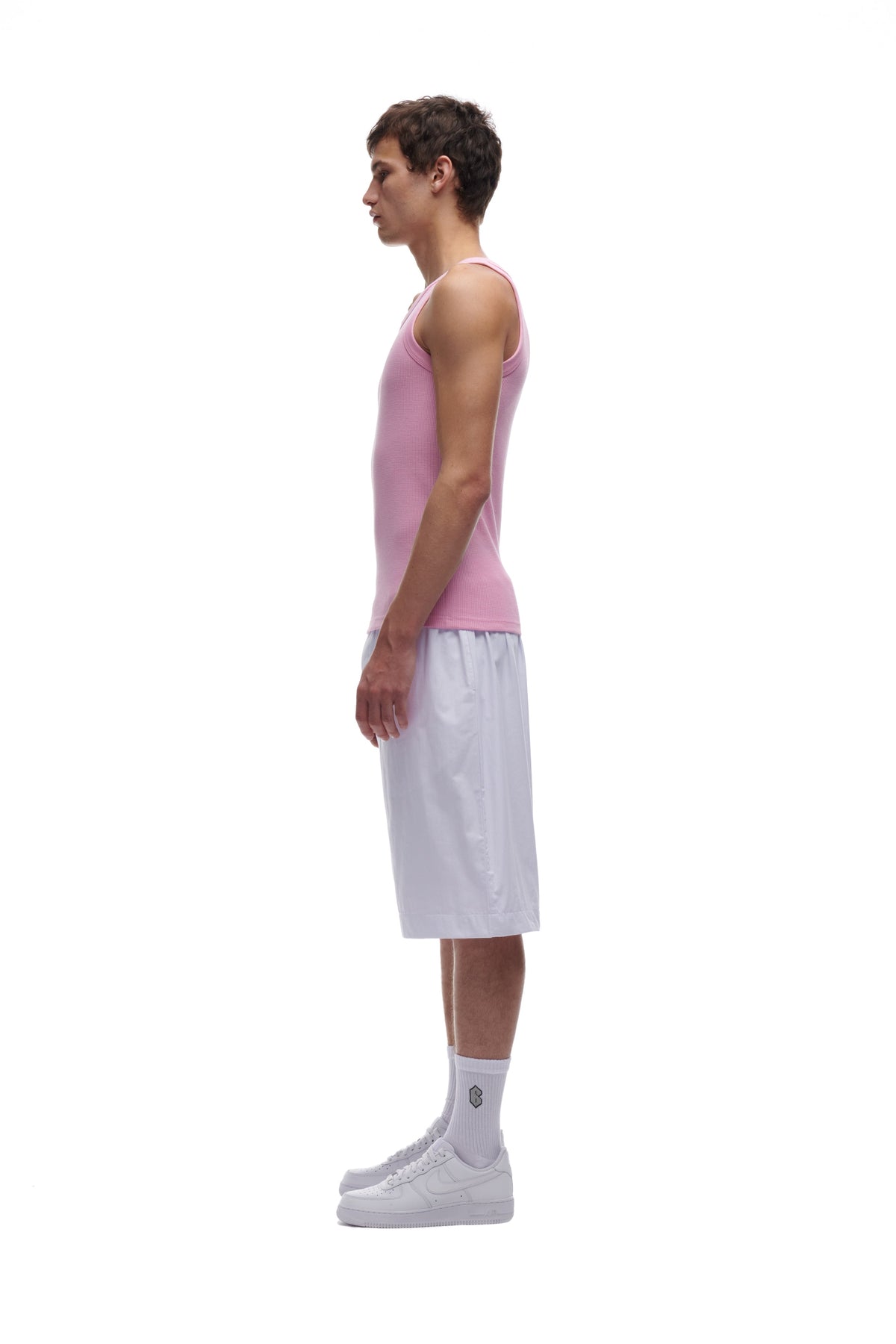 WAFFLE KNIT TANK TOP BABY PINK