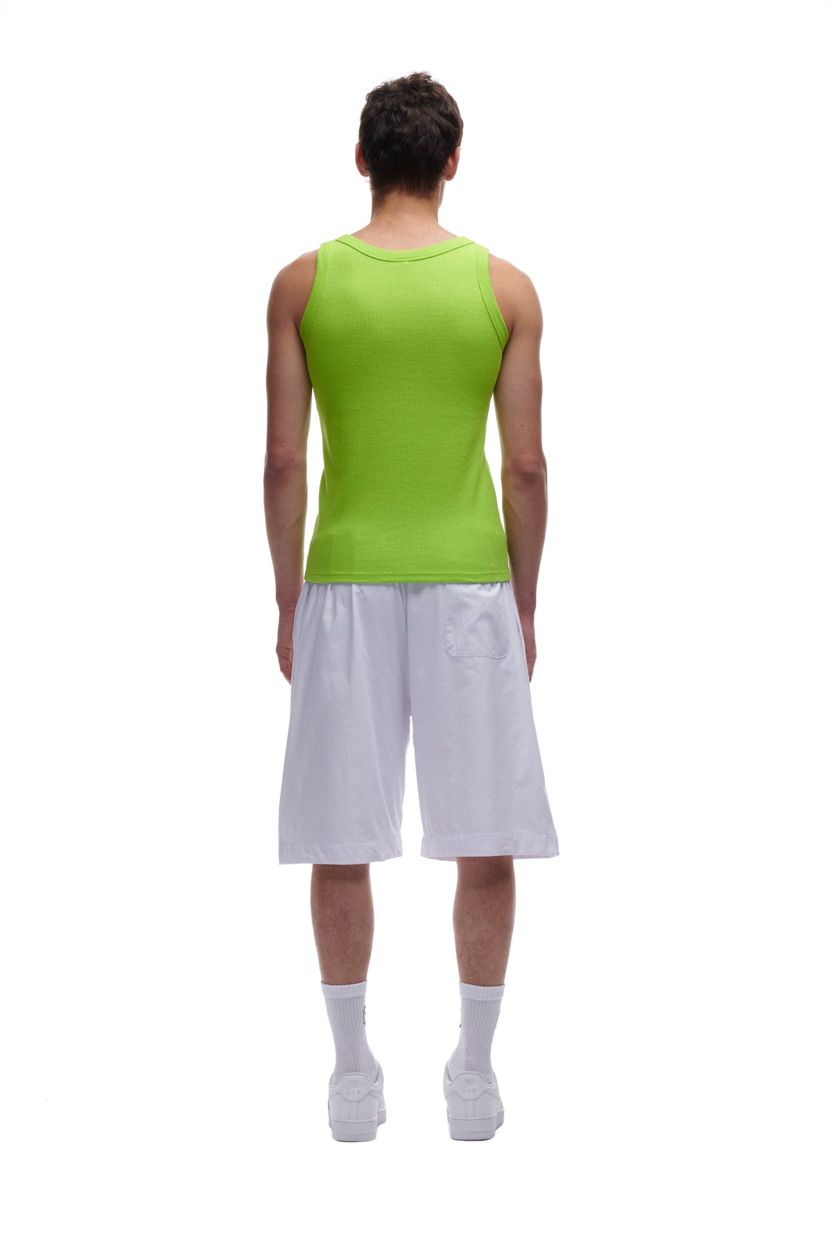WAFFLE KNIT TANK TOP LIME GREEN