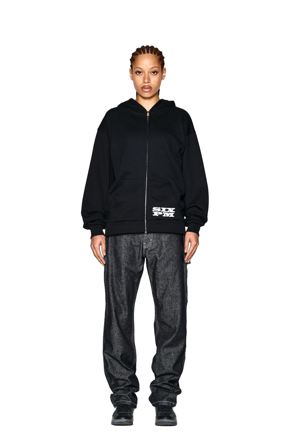 LOGO ZIP HOODIE BLACK