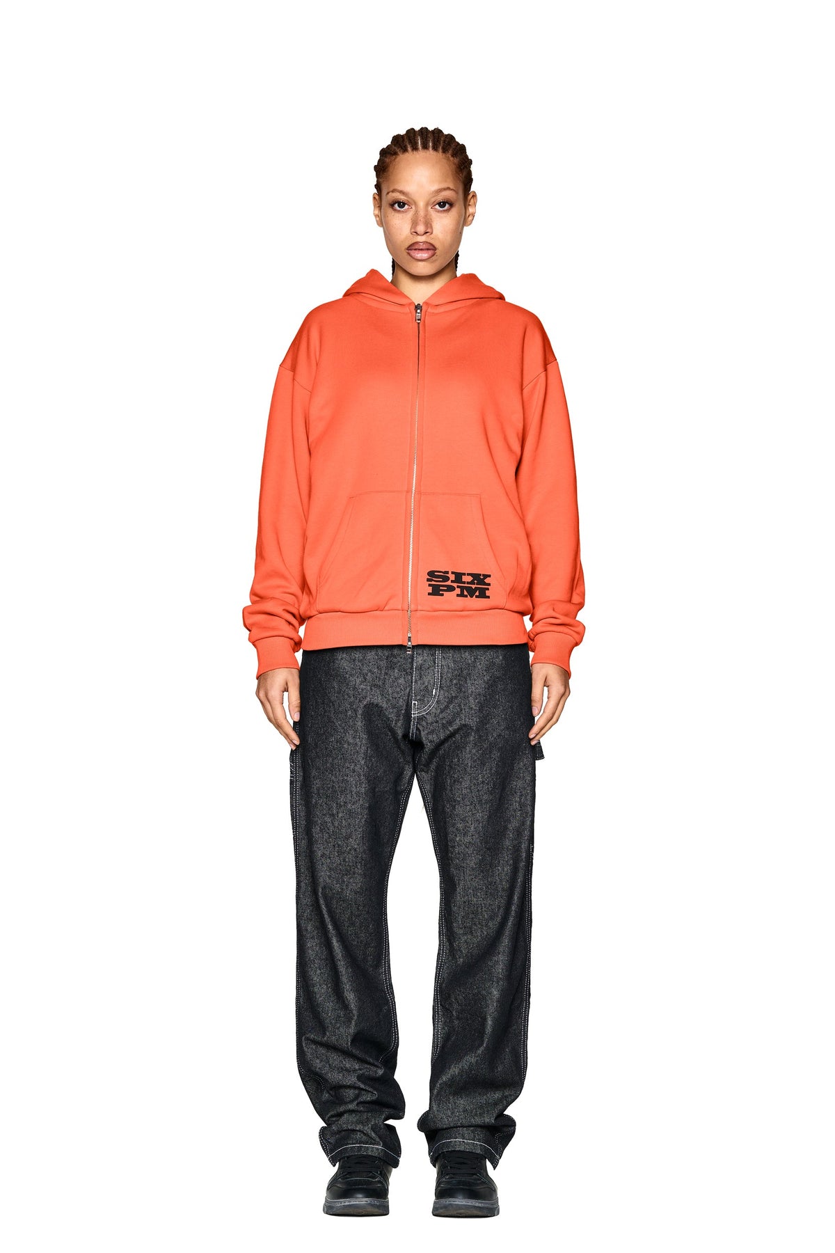 LOGO ZIP HOODIE ORANGE