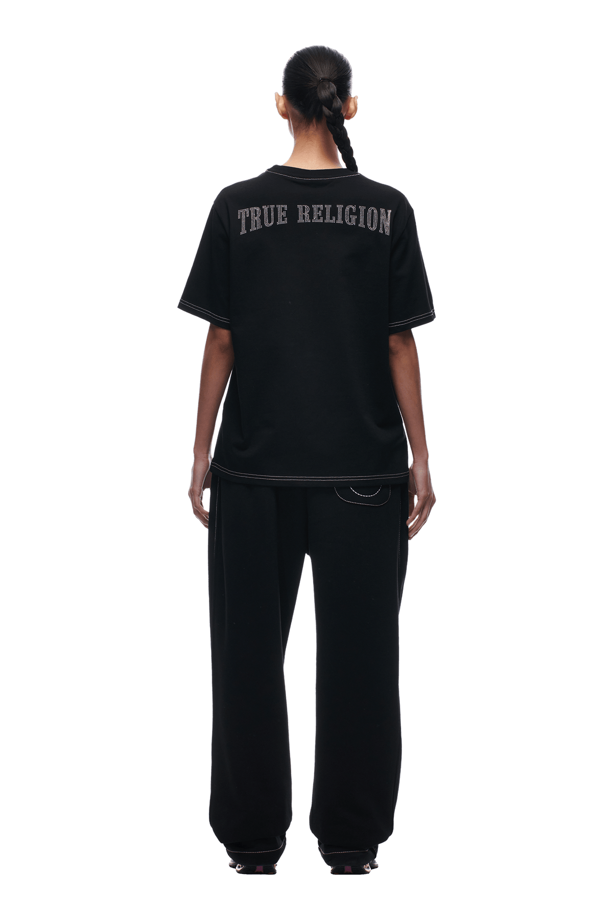 RHINESTONE LOGO T-SHIRT BLACK