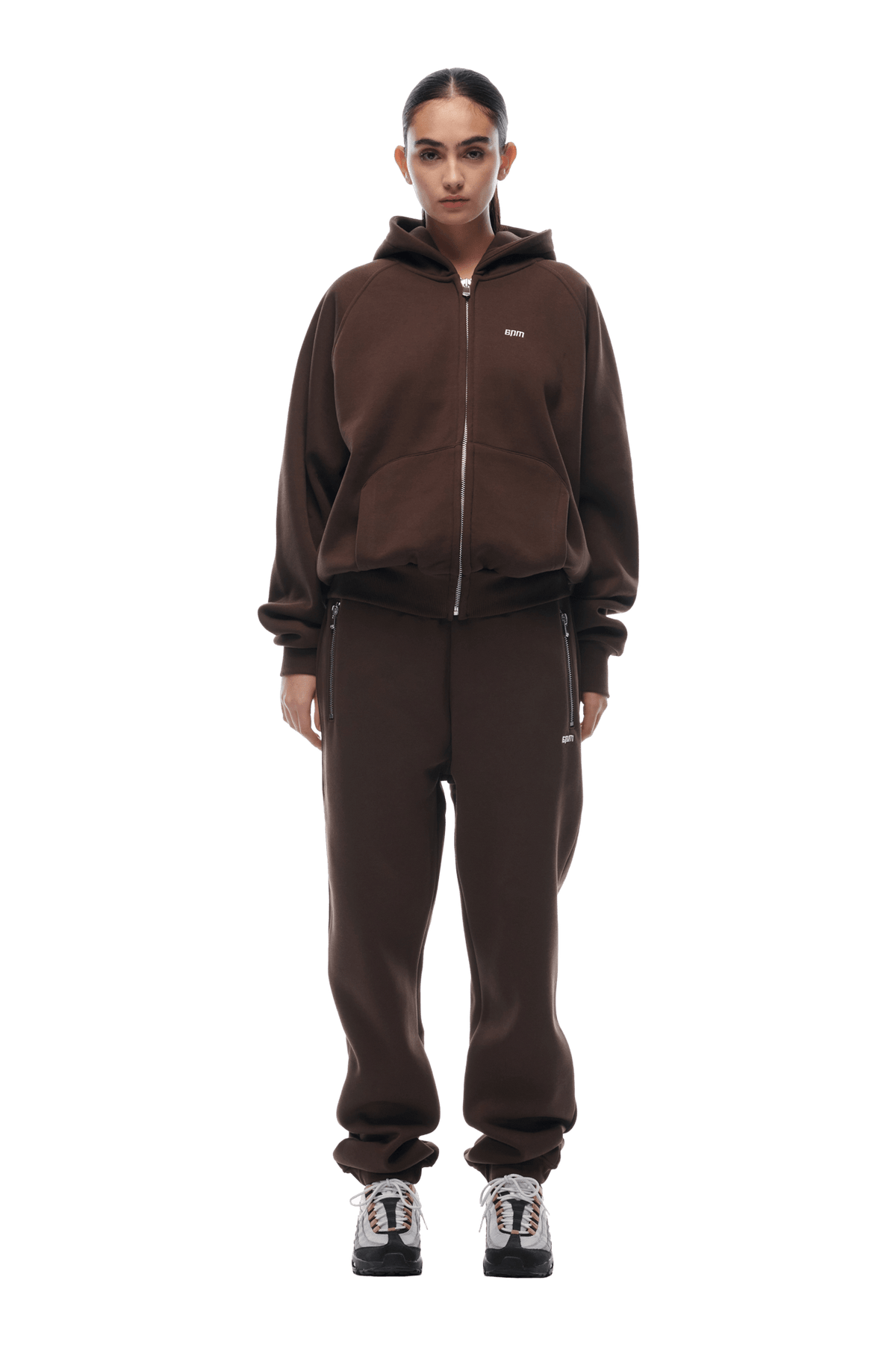 ZIP HOODIE CHOCOLATE BROWN